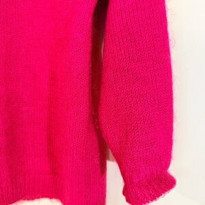 Cozy Soft Red Fuzzy Knit Mock Neck Sweater